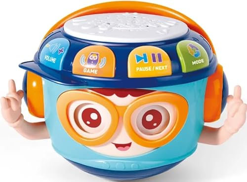 Kadii Musikspielzeug Lernspielzeug mit Musik und bunten Lichteffekten Kinder Trommel ab 1 Jahr