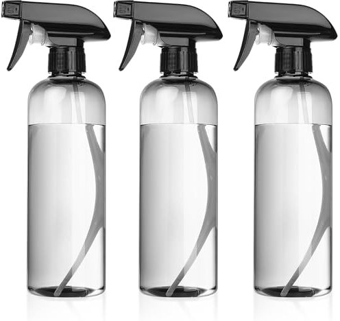 500ml Spray Bottle, Pressure Sprayer, Empty Spray Pump Bottle, Atomizer Mist Bottles, Trigger Sprayer Container for Hairdressing, Tattooing Water, Cleaning, Gardening (Transparent black)
