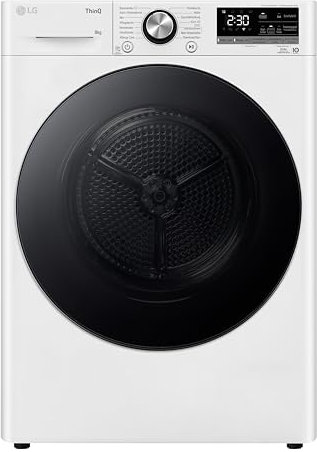 LG RT80V9W Wärmepumpentrockner 8 kg ǀ Klasse C ǀ Allergy Care ǀ Sensor Dry für optimierte Trockungsleitung