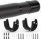 GOOWIN 43-95cm Extendable Wardrobe Rail,32MM Heavy Duty Wardrobe rod with Screws and End Sockets for Clothes,Wardrobe,Bathroom (Black)