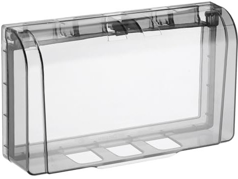 QUARKZMAN Outdoor Steckdosenabdeckung 86 Typ Schutzabdeckung Steckdose Wetterfest Outdoor Elektrische Steckdosenabdeckung Transparent Schwarz für Badezimmer 1 Stück