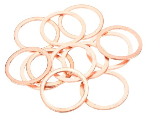 QUARKZMAN 12 Pièces Rondelles Plates en Cuivre, Rondelles d'Écrasement Métriques Plates en Cuivre Amélioré 26x32x1.5mm pour Raccords Hydrauliques Vis Boulon Écrou Réparation Électronique