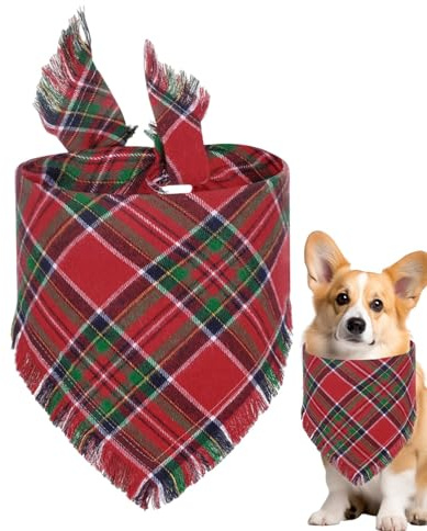 Triangulär hundhalsduk, rutig hundhalsduk - andningsbar triangulär bandana för hundar | dekorativ hundhalsduk, tvättbara husdjurssjalar för hem, resor, liv d
