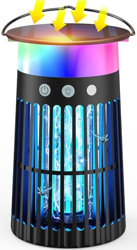 Anysun Solare Lampada Antizanzare, Zanzariera Elettrica Impermeabile, Zanzare Elettrico Ricaricabile USB, Ammazza Zanzare Elettrico per Interni, Cortile, Patio, Giardino, Campeggio