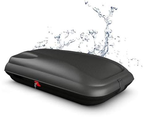 GYMAX Baúl de Techo de Coche de 250 L, Cofre de Techo con Sistema de Cierre, Correas de Fijación, Portaequipajes Coche Techo Impermeable, 132 x 77 x 31 cm