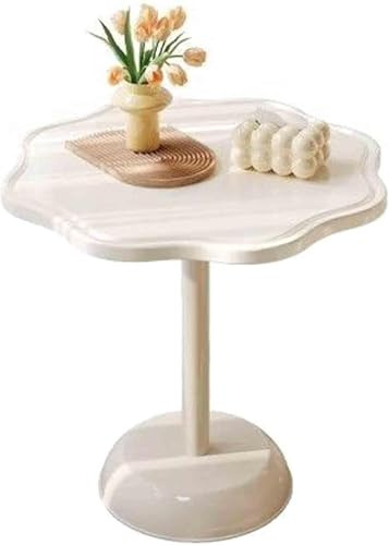 Tavolino rotondo con piedistallo, tavolino da caffè per soggiorno, sala d'attesa o comodino, ideale per lampade, piante e snack