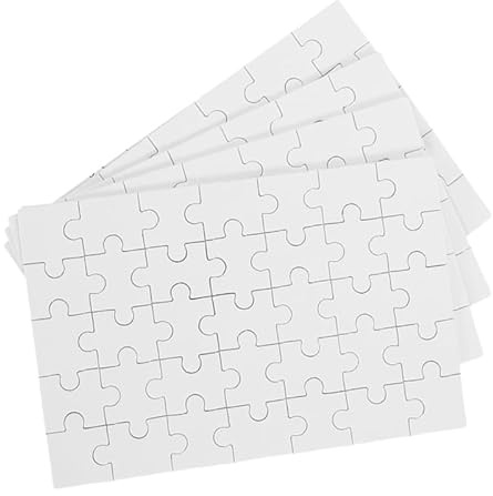 VICASKY Puzzle en bois vierge - 4 feuilles - Puzzle de sublimation - Fait maison - 10 x 15 cm - Puzzle à transfert thermique pour un transfert photo personnalisé et un plaisir de bricolage