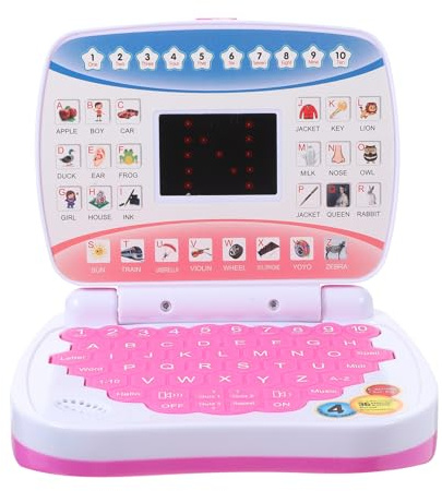 Hohopeti Mini Simulation Laptop Educational Toy LED Display for Boys and Girls Toddlers Learning Music Computer Toy for Boys and Girls Aged