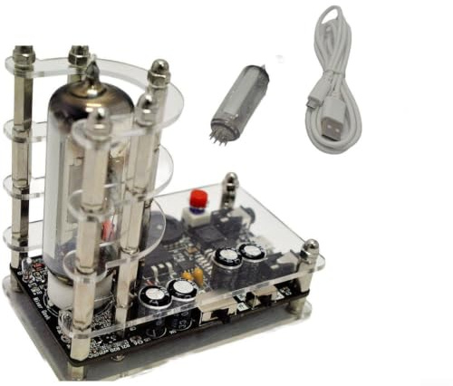 Linhexis 6E2 för vu mätare, USB 5 V, retro vakuumrör, bas linhexis | ABS+PC-byggnad, 86 x 52 mm storlek, USB 5 V ström, hög tonhöjd, vänster/höger kanalsskärm, retrodekor