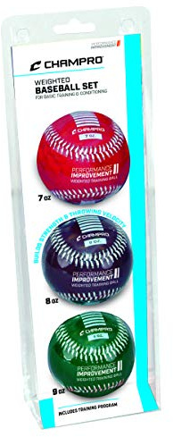 Champro Basic - Baseball da allenamento con pondere, 20 cm, colore: Rosso/Marrone/Verde
