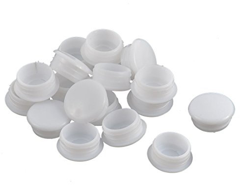 sourcing map 16 Stk Möbel Schrauben Abdeckungen Abdeckkappe Haus Kunststoff Rund Loch Anschlussabdeckung 15mm weiß
