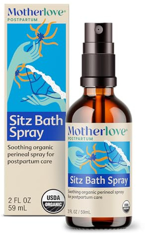 Motherlove Sitz Bath Spray (2 oz) Sitz Bath for Postpartum Care—Herbal Perineal Spray w/Witch Hazel—USDA Organic, Vegan, & Cruelty Free
