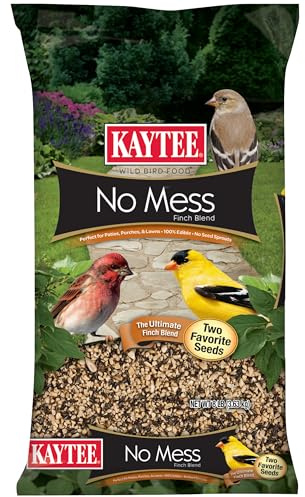 Kaytee No Mess Finch Seed and Nyjer Blend, Attracts Goldfinches, Chickadees, Junos, Finches and Other Wild Birds, 8 Pounds