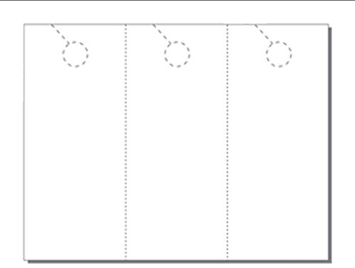 Door Hangers, Print-Ready, 3.66 x 8.5, 3-UP on 8.5 x 11 White 65-lb Cover Stock, Perfed for Separation with 1 Holes - 250 Sheets