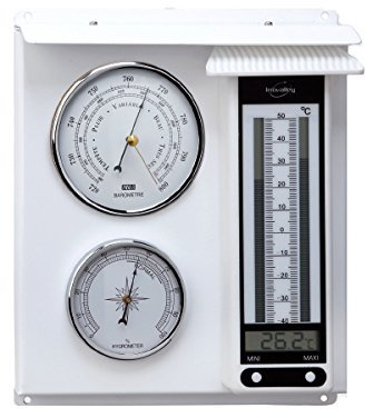 RELOJESDECO Außen-Wetterstation, Barometer und Wetterstation, mit Hygrometer, Barometer, Thermometer und max. 30 cm