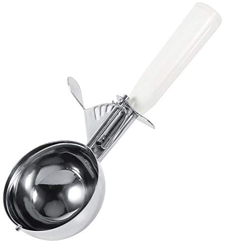 Aigend Cuchara de helado - 1 pieza práctica cuchara de helado de fruta de acero inoxidable con mango de plástico herramienta de cocina caliente(8CM)