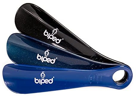 biped 3er Set Schuhanzieher aus Kunststoff 18 cm – Mini Schuhlöffel, perfekt für unterwegs – Ergonomisch geformte Reiseschuhlöffel – Ideal für Kinder & Erwachsene z1570(midnight)