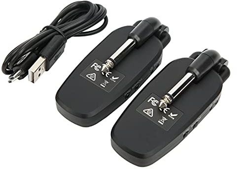Rechargeable Guitar Transmitter Receiver Audio System 48kHz 24-bit 20Hz-20kHz Electronic Bass Pickup Amplifier Accessories