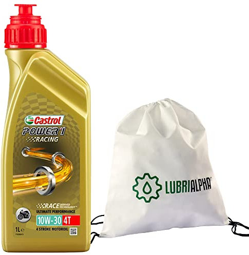 LUBRIALPHA - Olio Motore Moto e Scooter Power 1 ULTIMATE 4T 10W30 | Lubrificante Sintetico per Alte Prestazioni | Con Portachiavi Cavatappi | Conf. 4x1lt