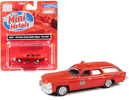 Classic Metal Works 1974 Buick Estate Station Wagon Red Fire Chief 1/87 (HO) Scale Model