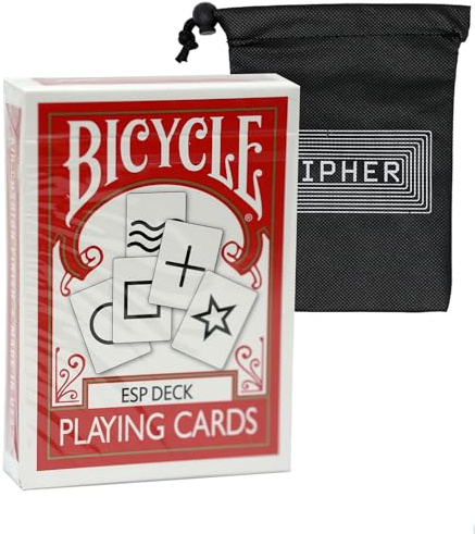 Bicycle Rider Back ESP Deck - 55 Karten - Magic ESP Spielkarten - Inklusive Cipher Spielkarten Tasche