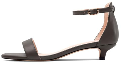 HEUIVZAR Donna Gattini Tacco Heel Aperte sulla Rotonda Punta Cinturino alla Caviglia Sandali Dress Fibbia Ufficio Ballo Estate Scarpe 3 CM Heels Metallico 40 EU