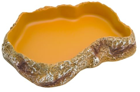 ReptiKing Reptile Food Feeding Dish, Bearded Dragon Food Bowl, Dearded Dragon Tank Accessories (Reptile Feeding Dish, Large)