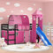 vidaXL Kids' Loft Bed with 80x200 cm Tower in Pink Solid Wood Pine,Mid Sleeper with Slide, Safety Guardrails and Ample Under-bed Space