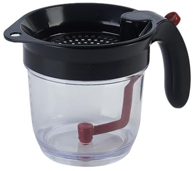 XNSHUN Fetttrennkanne, Küche Fettabscheider Degraissier-Kanne Öl Suppe Sieb Tasse, Entfettungsbecher Fettsieb, Soßen-Fettabscheider, Küchenwerkzeuge,1000ml