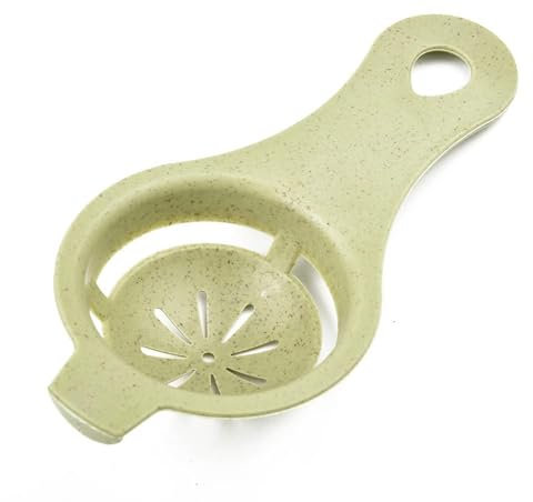 JYTDBCS Egg Separator White Egg Yolk sieving Kitchen Tools Baking Accessories Non-Greasy Long Lasting Plastic Egg Filter Plastic Filter for Dessert Sieve Divider Holder (1 Pack of Green)