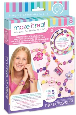 Make It Real 2901217 Farbwechselnde Armbänder-Set, DIY Schmuckset mit magischen Perlen, Armband selber basteln, Bastelset, Kreativ-Kit für Kinder