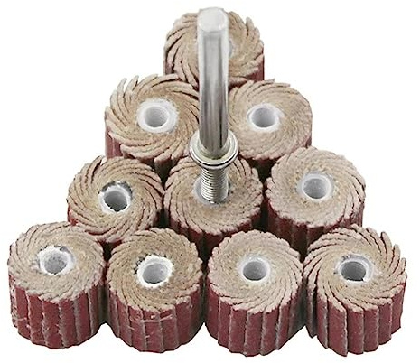 BPABDEITR Lucidatura Ruota di brunitura Ruote lamellari, Mola abrasiva da 15 mm, utensile Rotante Rotante, Disco abrasivo, Carta vetrata, 10 Pezzi, Ruota a lamelle, Ruota a lamelle(80)