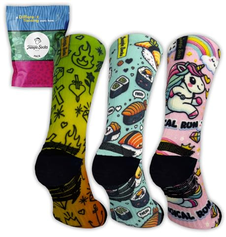 Jungle Socks Running Series - Pack de 3 Calcetines de Alto Rendimiento para Running, Transpirables, Compresivos y Reforzados.