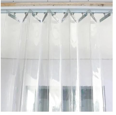 Cortina de Puerta corrediza Plegable de Tiras Transparentes, Cortina de plástico para Puerta, Cortina divisoria de Tiras de PVC Plegable, fácil de Instalar (75 x 210 cm)