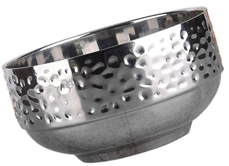 BEBEMOKO Ciotola Riso Acciaio Resistente Martellato Design Isolante Termico Per Cucina Casa Ristorante
