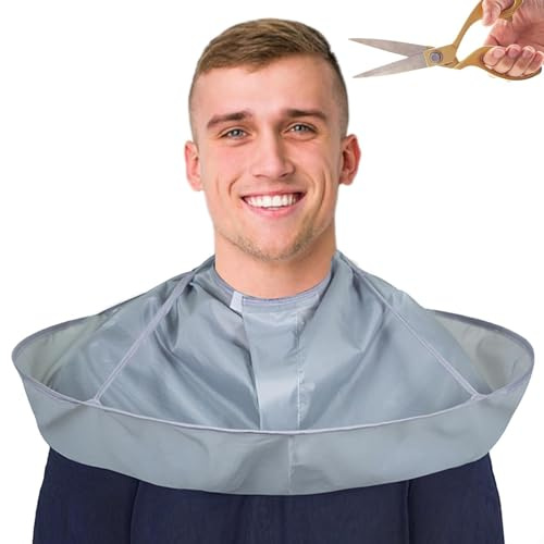 Sghtil Mantella da parrucchiere con coulisse per adulti e bambini, impermeabile e universale, per parrucchiere, taglio di capelli