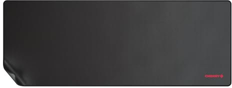 CHERRY MP 2000, Premium-Mauspad aus Stoff in XXL (800 x 350 x 5 mm), Glatte Oberfläche für Präzision, Vernähte Kanten, Rutschfest, Zusammenrollbar, Schwarz