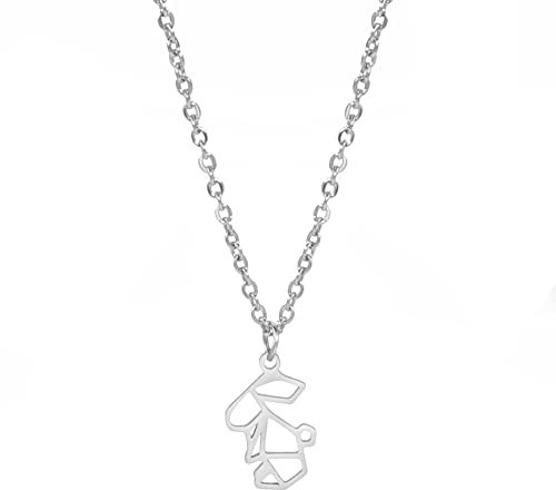 kkjoy Edelstahl Niedliche Kaninchen-Anhänger Halsketten Origami-Kette Bester Freund Halskette Schmuck für Frauen und Mädchen