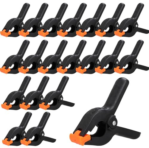 DAJAVE 20 Pcs 4 Inch Spring Clamps Plastic Spring Clamp Heavy Duty Clips Clamps for Woodwork, Photo Studio, Backdrops Projects