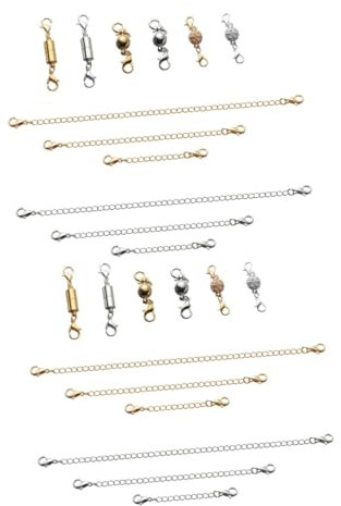 EXCEART Piezas Extensor De Joyería Extensión De La Cadena Del Collar Cierre De Langosta Magnético Cadena Extensora De Tobillera Collar De Mujer Cadena De Caja Perder Esférico