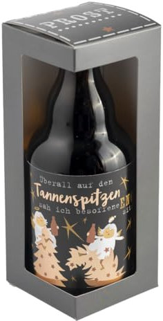 Jack´s Bierflasche Weihnachten ''Überall auf den Tannenspitzen...'' mit Geschenkverpackung 0,33 l/Wichteln/Nikolaus/Heilig Abend