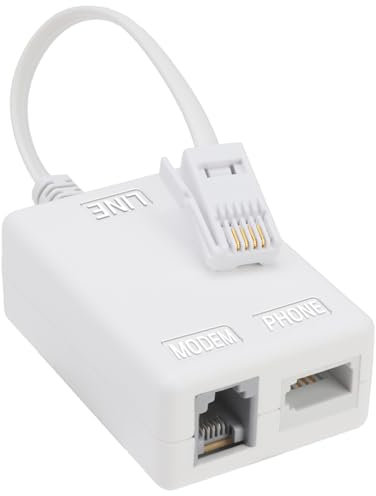 ltteea ADSL Filter Microfilter for Broadband/Phone, BT Plug to ADSL RJ11 Connector, Broadband Internet Microfilter Splitter for BT Sky Talktalk Landline Modem Router Wifi Telephone Fax