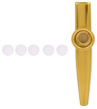 Bärbar Kazoo-partner Av Aluminiumlegering Lättlärt Musikinstrument för Resande Lägereldar (Guld)