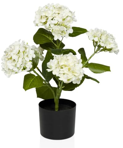 hjh OFFICE artificial flower in pot 52cm HYDRANGEA decorative plant hydrangea bush, artificial hydrangea decorative flower