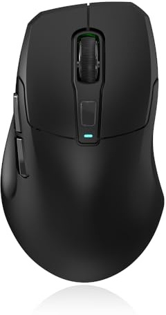 KYSONA Kabellose Ergonomische Gaming-Maus Schwarz, 24000 DPI, 1000 Hz Polling-Rate, Tri-Mode (2.4 GHz/USB-C/Bluetooth), Ice-Touch Kühl-Beschichtung, Wiederaufladbar
