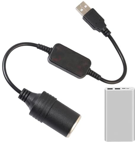 Cavo Adattatore per Accendisigari per Auto - Convertitore USB da 5V a 12V con di Alimentazione per Controller Cablato | Cavo di Connessione Universale per Dispositivi Auto, Presa di Corrente per