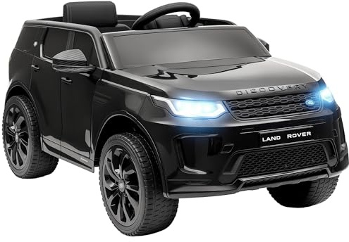 AIYAPLAY Coche Eléctrico para Niños de +3 Años con Licencia Land Rover Discovery Sport Carro Eléctrico Infantil con Batería 12V Mando a Distancia Arranque Lento Faros Bocina y Música Negro