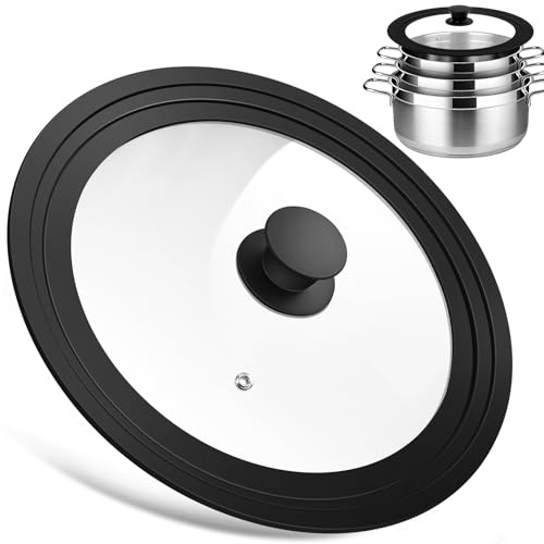 WGIDSKKI Pfannendeckel Universal, Universaldeckel Ø 24, 26 und 28 Glasdeckel für Töpfe, Multifunktionaler Pfannendeckel, Pfanne Deckel mit Silikonrand, Topfdeckel für vielseitiges Kochen
