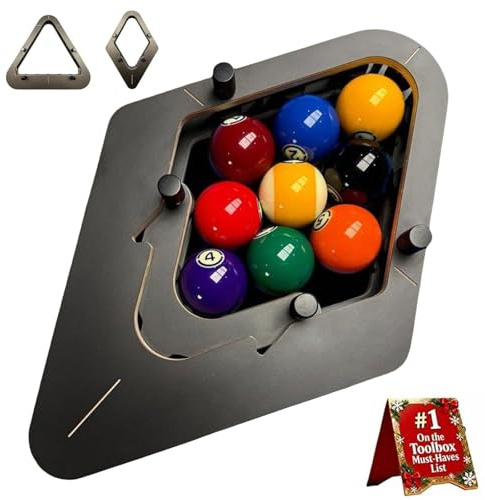 Triangolo da Biliardo Smart Rack, Triangolo da Biliardo di Precisione PRO A 8 Palline, Telaio per Piscina in Legno per Rack Stretti E Coerenti, Strumento per Rack per Tavoli da Biliardo Standard A