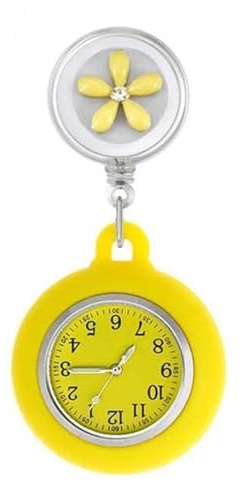 YUGSHNKFC Reloj retráctil de Enfermera con Solapa Colgante, Funda de Silicona y manecillas Que Brillan en la Oscuridad para turnos de Noche Reloj retráctil de Enfermera